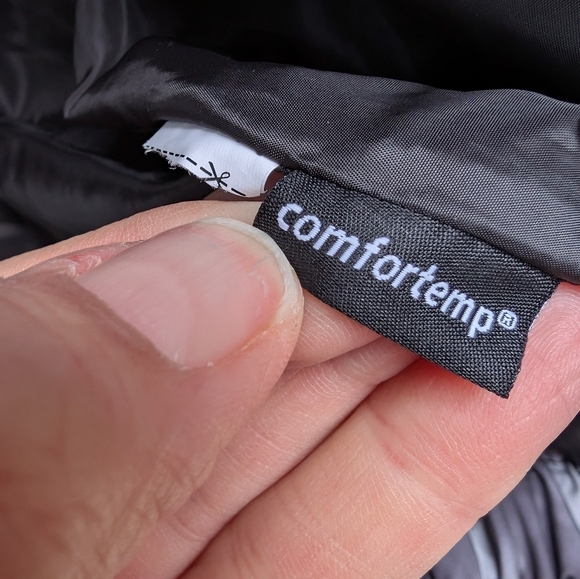 Zara Gray Black Tie Dye Puffer Coat Jacket Comfortemp With Hood Unisex Size 10 - Picture 4 of 5